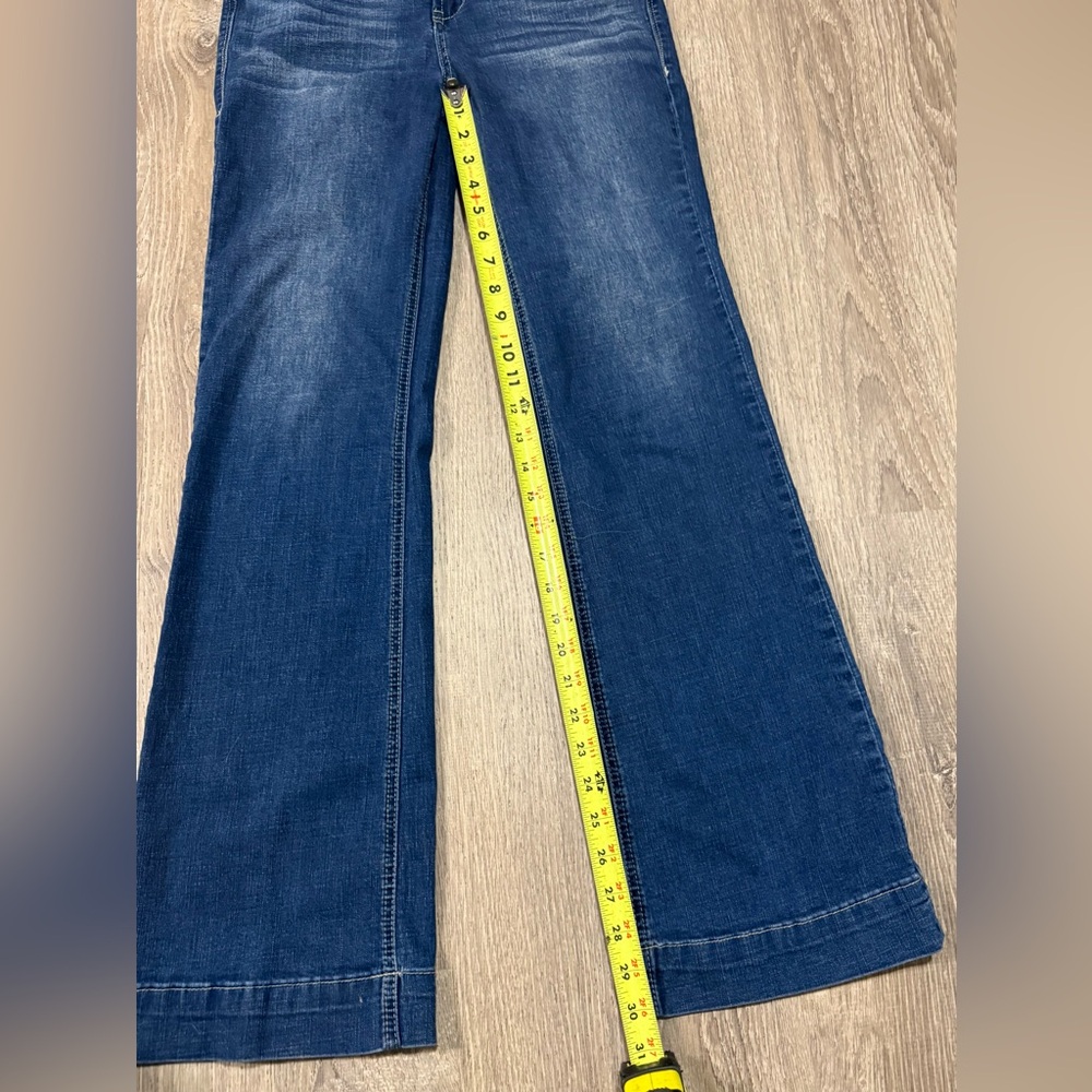 Flamingo by Flamingals Dark Wash Straight Leg Jeans Sequined Denim Small 26 - Picture 8 of 11